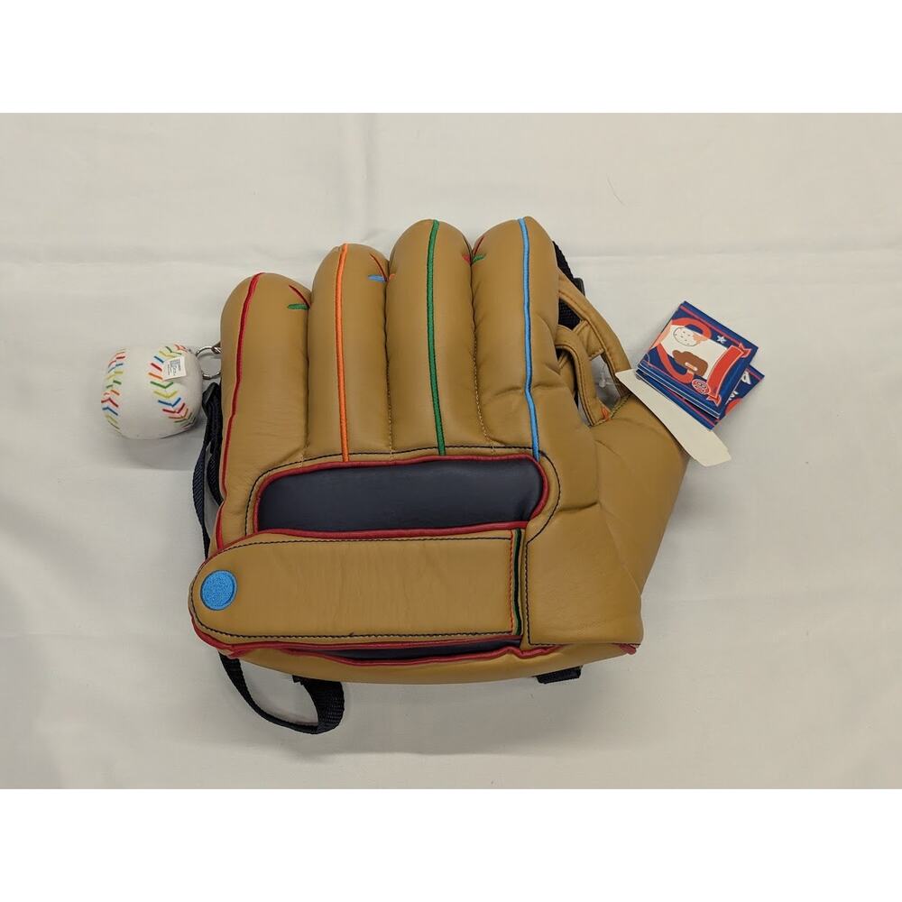 Lazoo Baseball Mitt Mini Backpack Bag Soft Plush Vinyl Travel Buddy NEW